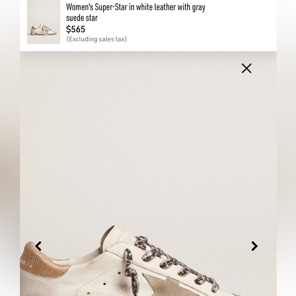 GOLDEN GOOSE 39 Women Super-Star in white leather with gray suede star LIVE LOVE - Picture 8 of 8